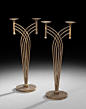 Pair of Art Deco-Style Double Candle Holders