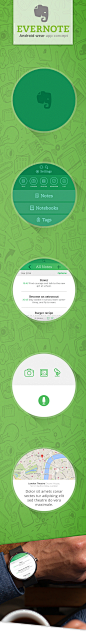 Evernote Portable - Android wear concept : Evernote Android wear/Moto 360 Concept.The sample images viewed in the live preview are for design purposes only, and are the property of Evernote or their respective owners. 