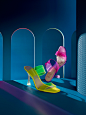 DisneyXAldo - Cinderella : We were asked by Aldo to create modern visuals reminiscent of the Cinderella Universe for their new Disney collection. By using only simple shapes, light and colors our aim was to make the scenes as abstract and minimalist as po