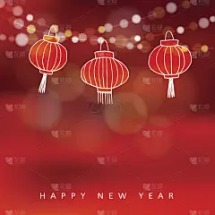 纸灯笼,矢量,新年卡,动物手,春节,中国元宵节,线绳,佛教,灯笼,中国灯笼