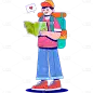 五一劳动节通用扁平风出游人物元素素材