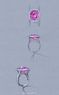 法国传统珠宝手绘 #啊！设计#  戒指三视图