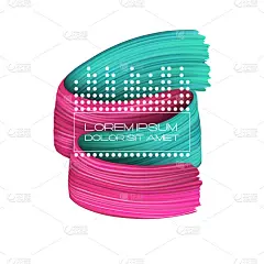 3d抽象绘画笔触。色彩鲜艳的现代背景用液体漆刷纹理，涂刷油漆。液态流体设计。