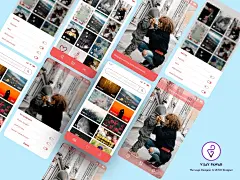 壁纸应用程序UI设计作品app界面个人中心首页素材资源模板下载