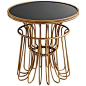 Manhattan Gold Leaf Iron Glass Side Table