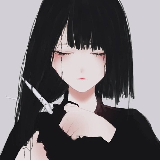 动漫女生头像高冷霸气黑色