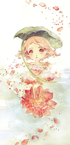 森系少女 手绘 插画 水粉画 萌系 可爱 壁纸……_来自麽麽的图片分享-堆糖网