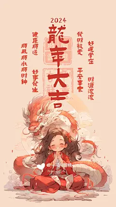 佛系少女 | 2024新年龙年手机壁纸