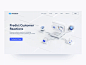 Markit Website Banner 3d banner blue c4d clean design glass illustration interface landing page ui uiux ux web website website design
