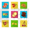 水果,干的,图标,果冻,清新,多样,食品,维生素,果汁,熟的