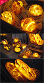 面包灯，这可是真正的面包，内嵌特殊材质的灯泡。