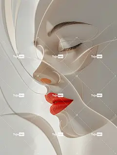 剪纸工艺，上海优雅女性，清澈的眼睛，红唇，长长的睫毛，纤细的