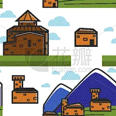 建筑,亚美尼亚,自然,山,旅途,草坪,传统,纺织品,砖,云