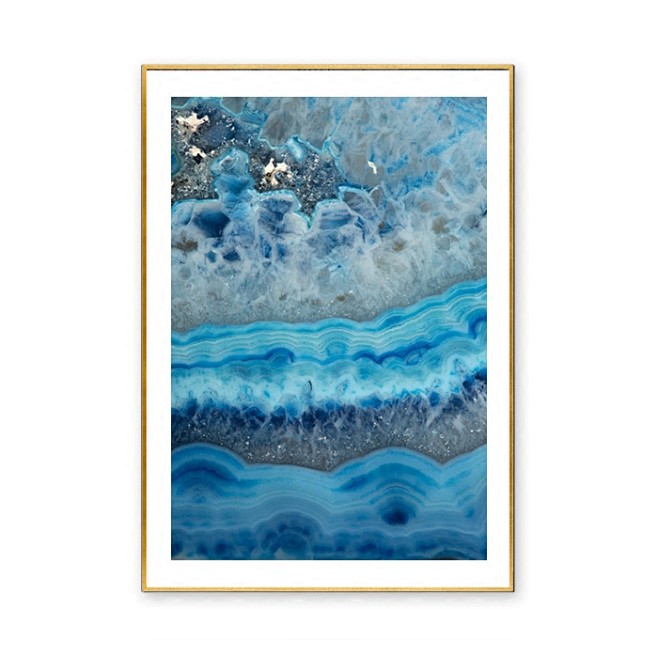 高端晶瓷画 蓝色玛瑙油画效果 装饰画 会...