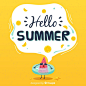 Hand drawn hello summer background Free Vector