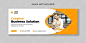 Modern business solution facebook cover design and corporate web banner template