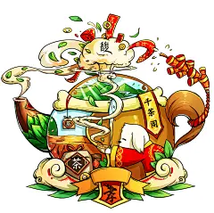 趣味茶叶包装插画设计