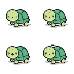 vector illustration of cute turtle emoji