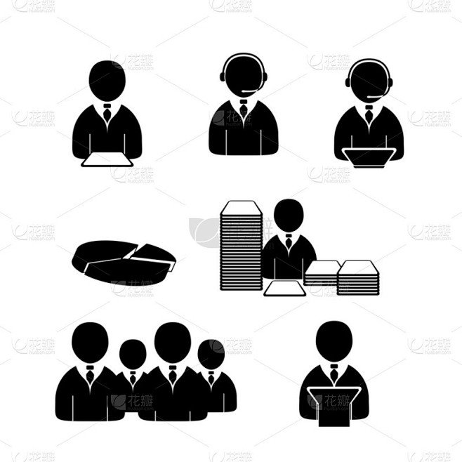 办公室的人的图标集.