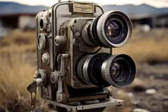 怀旧老式胶片电影放映机摄影图