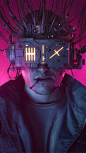 General 2161x3840 Rafael Moco portrait jacket wires helmet Neuromancer cyberspace cigarettes cyberpunk