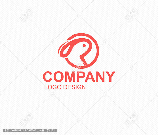 R字母兔子LOGO