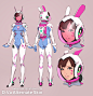 D.Va Alt Skin, Manda Schank : designed myself a space-y d.va skin for fun ;v; i love plugsuits.