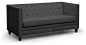 Parkis Gray Linen Button Tufted Sofa - modern - sofas - ZFurniture