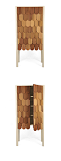 用红雪松木片覆盖的枫木柜子，Field Day工作室设计。
