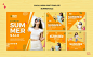 Model girl summer sale social media post Free Psd