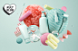 3D app art direction  banners beauty bestofbest Cosmetic Pastels textures ux