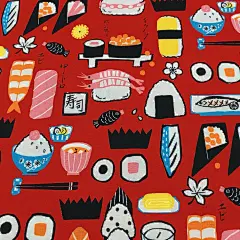 日本进口KOKKA卡通可爱手作布艺拼布头面料布料纯棉印花布饭团-淘宝网