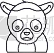 概念,狐猴,幽默,线图标,猴子,可爱的,野生动物,灵长目,哺乳纲,动物