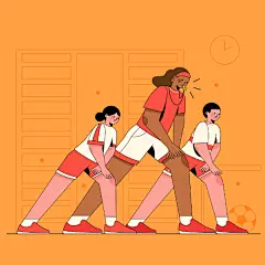 卡通儿童中小学生体育课热身运动做操跳绳打球插画ai矢量设计素材-淘宝网