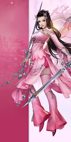 【3D-插画-工笔画素材篇】古典游戏角色之一 - 浪漫人生 - .