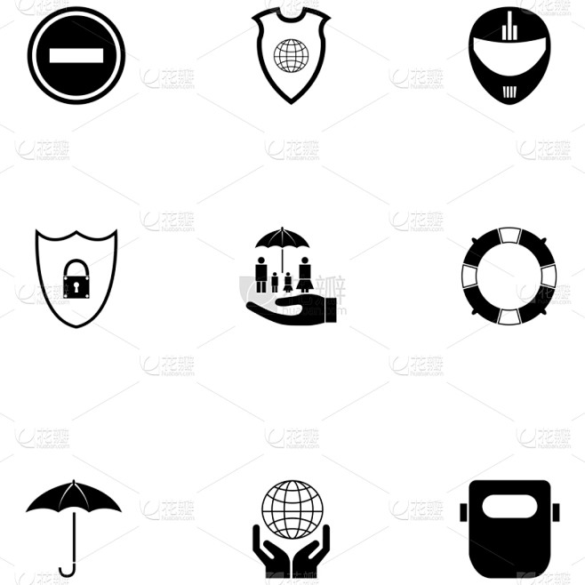 安全的,图标集,轮廓,矢量,图像,标志,危险,插画,工业,建筑业