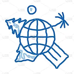 人文地理科学涂鸦图标手绘插图