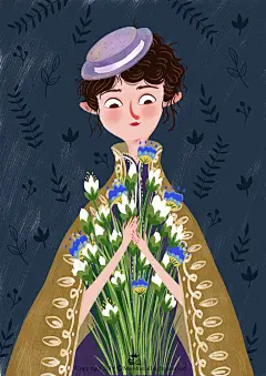 插画 儿童插画 猫山丶  女孩 头像
