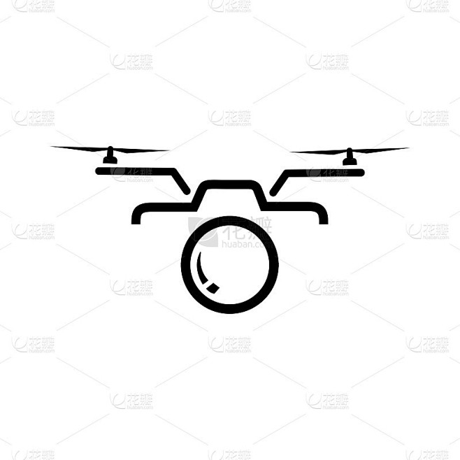 无人机图标标志矢量插图。