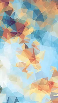 炫彩几何立体形状壁纸 创意素材