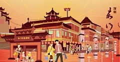 深圳插画系列-东门老街