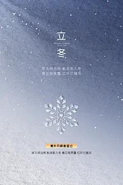 冬日白茫茫雪景冬季二十四节气立冬海报