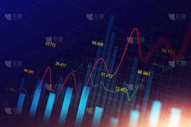 图解概念中的股票市场或外汇交易图