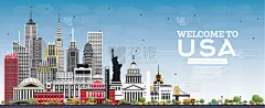 灰色,城市天际线,美国,建筑外部,欢迎标志,旅途,商务,云,现代,费城