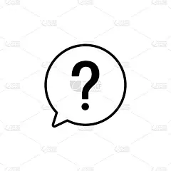 问号在行语音气泡。帮助的迹象。支持线性概念。