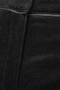 ALEXACHUNG - 缎布边饰纯棉天鹅绒长裤 : 黑色纯棉天鹅绒，黑色缎布
 正面配有单颗隐形钩扣和隐形拉链 
 100% 纯棉；边饰材质：100% 涤纶 
 干洗
