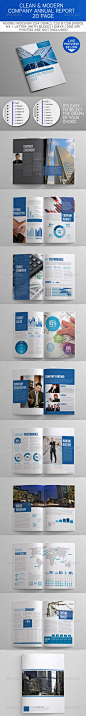 Clean and Modern Company Annual Report  - GraphicRiver Item for Sale