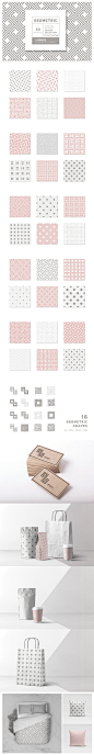 几何背景图案纹理 Square Collection. Patterns & Shapes
