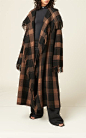 Fringed Plaid Wool-Blend Hooded Blanket Coat