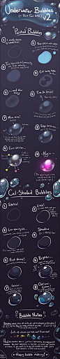 painting underwater bubbles on paint tool SAI by Electrical-Socket on deviantART via cgpin.com